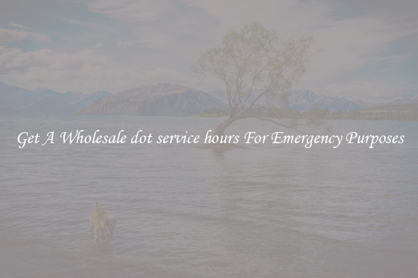 Get A Wholesale dot service hours For Emergency Purposes