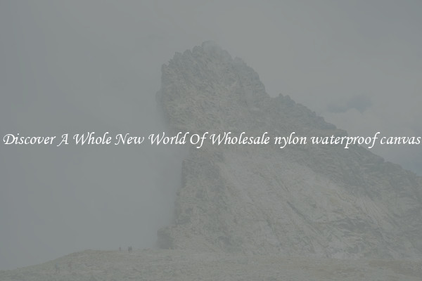 Discover A Whole New World Of Wholesale nylon waterproof canvas