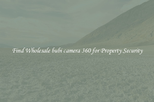 Find Wholesale bubi camera 360 for Property Security