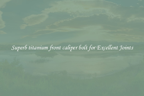 Superb titanium front caliper bolt for Excellent Joints
