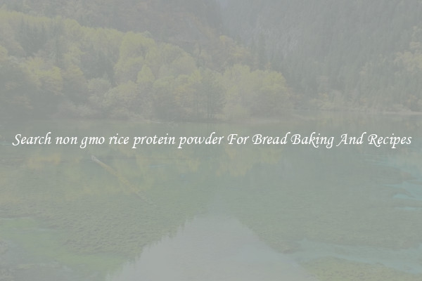 Search non gmo rice protein powder For Bread Baking And Recipes