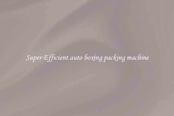 Super-Efficient auto boxing packing machine