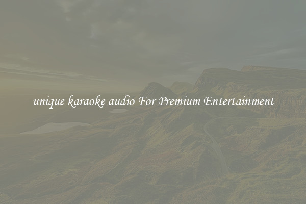 unique karaoke audio For Premium Entertainment